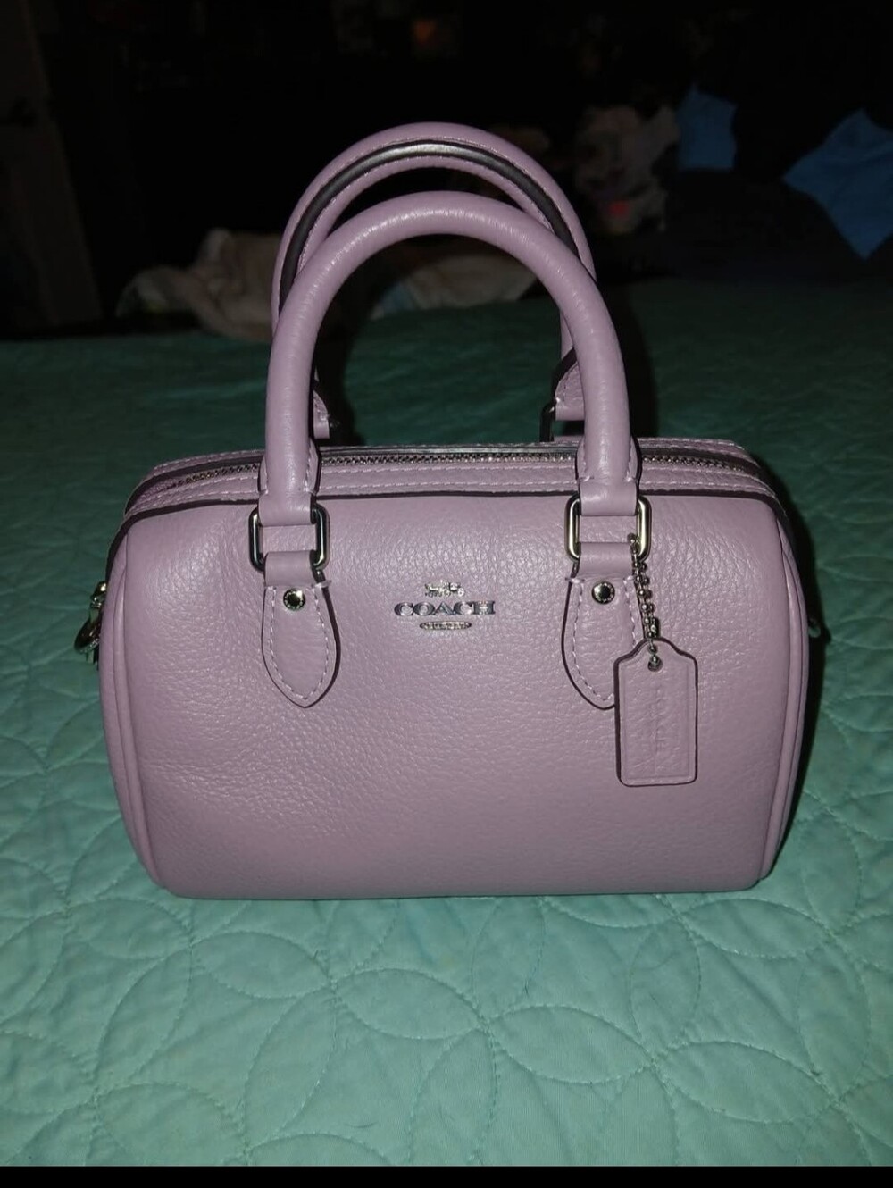 Coach Purple Pebbled Leather Mini Rowan